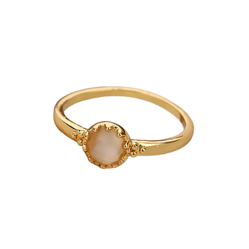 Anel Boho Vintage Pedra Opala
