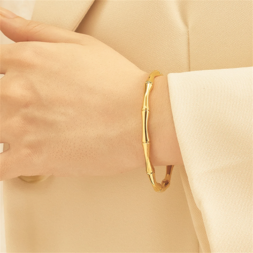 Pulseira Bambu em Aço Inoxidável