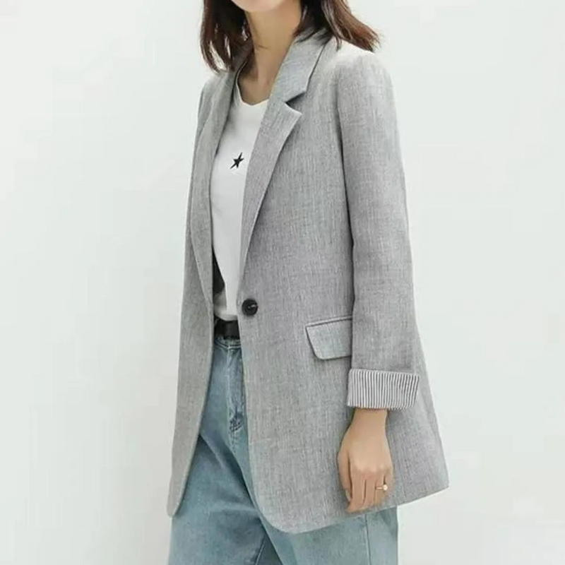 Ladies Long Sleeve Spring Casual Blazer 2023 New Fashion Business Plaid Suits Women Work Office Blazer Women Coats Woman Jacket